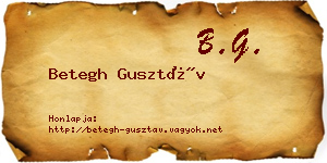 Betegh Gusztáv névjegykártya